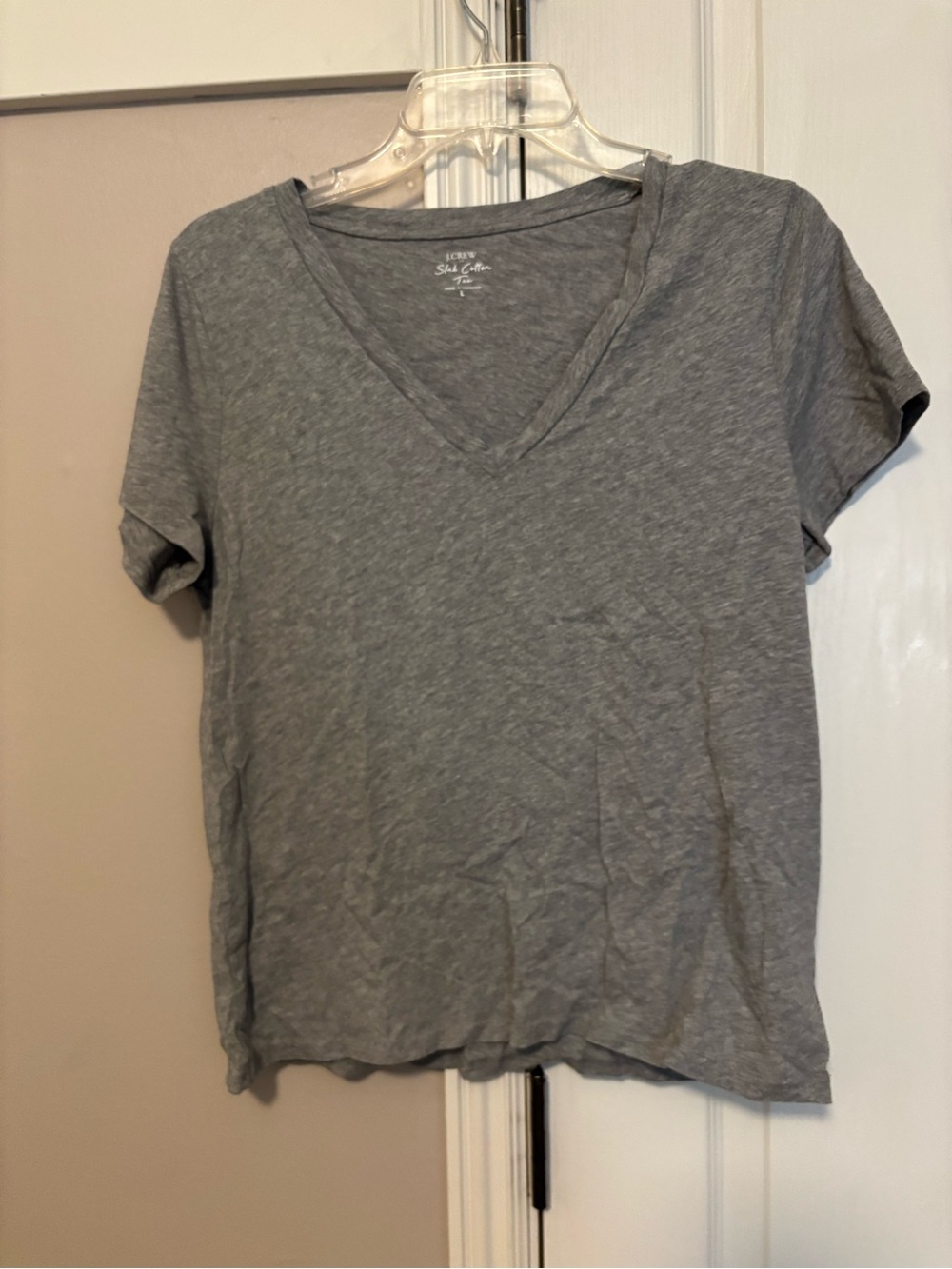 J. Crew Soft Gray V-Neck Short Sleeve Tee